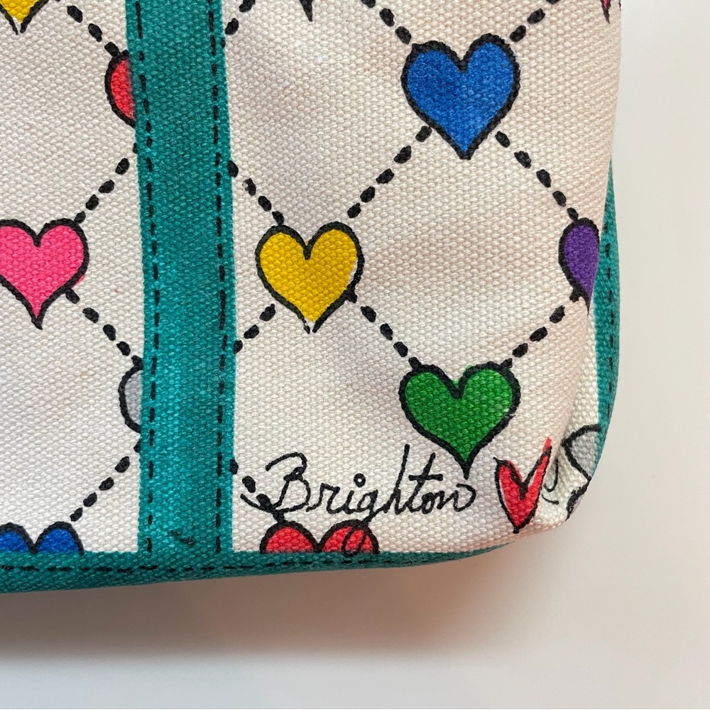 Brighton Love & Joy Canvas Tote Bag Christmas Elf Hearts Shoulder Handbag - Picture 3 of 13